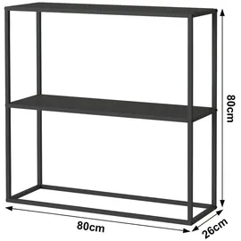 DanDiBo Ambiente Konsolentisch Standregal 80 x 80 x 25 cm Schwarz