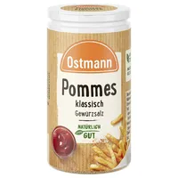 Ostmann Gewürze - Pommes Gewürzsalz | Für würzig-pikante Pommes und weitere Kartoffelgerichte | Recyclebare, nachfüllbare Streudose | 70 g im Streuer