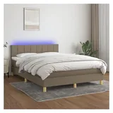 vidaXL Boxspringbett 140 x 200 cm Taupe
