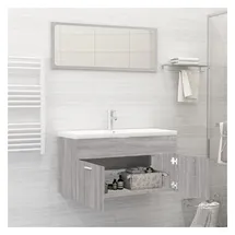 vidaXL Badmöbel-Set 2-tlg. Grau Sonoma