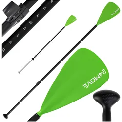 24MOVE® Paddel Einzelpaddel Stechpaddel für SUP Stand Up Board, Kajak, Leicht aus Aluminium 210cm, verstellbar grün