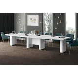 Design Esstisch Tisch HLA-111 Hochglanz XXL ausziehbar 160 bis 400 cm - Weiß