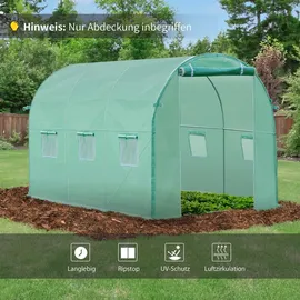 Outsunny Polyethylenfolie 3x2x2m Ersatzfolie mit 6 Fenster für Folientunnel