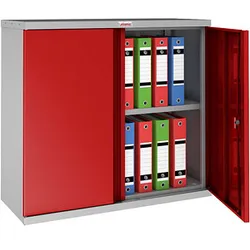 phoenix Stahlschrank SCL0891GRK grau, rot 91,5 x 37,0 x 83,0 cm, zerlegt