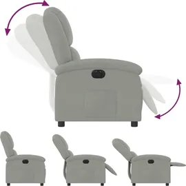 vidaXL Relaxsessel Elektrisch Samt 144,5 x 82 x 0 cm Hellgrau mit Liegeposition