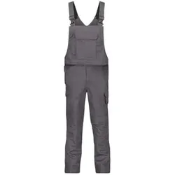 Dakota Flammhemmende Latzhose mit Kniepolstertaschen, zementgrau, Schrittlänge Standard, Größe 62