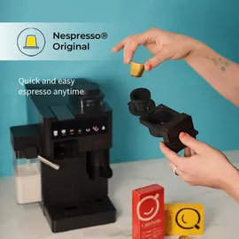 chiato coffeePLAY 5-in-1 Espressomaschine mit Mahlwerk und Milchsystem - Schwarz