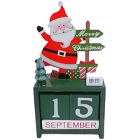 YKKJONLY Adventskalender Block aus Holz,Weihnachtskalender Aus Holz,Holzdekorationskalender Holzverzierungskalender Dekor.(die älteren Menschen)