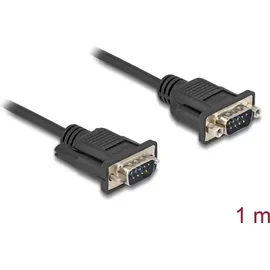 DeLock Seriell Kabel RS-232 D-Sub9 Stecker zu Stecker mit schmalem Steckergehäuse 1 m