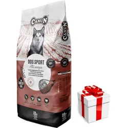 Canun Dog Sport 20kg mit Rindfleisch für energiegeladene und sportliche Hunde (40% Fleisch) + Überraschung für den Hund