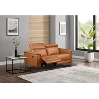 Home affaire 2-Sitzer LUND, 160 cm, mit Relaxfunktion und Kopfteilverstellung, manuell od. elektrisch (m.USB-C), Echtleder, Kunstleder, Webstoff braun