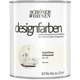 SCHÖNER WOHNEN-Farbe Wandfarbe Designfarbe  (Natürliches Blütenweiß, Matt, 1 l, Konservierungsmittelfrei)