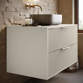 Badplaats Waschbeckenunterschrank, Rimini 2 Schubladen Cashmere - 80 x 46 cm Badezimmer, Badezimmerschränke, Bad Unterschränke
