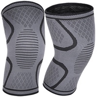 COZLOW Kniebandage zur Unterstützung und Schmerzlinderung (2er-Pack, Mittel, 41–46 cm), schwarze Knie-Kompressionsmanschette mit rutschfesten Doppel-Silikongelen und 3D-Stricktechnologie