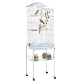 Yaheetech Vogelkäfig Vogelvoliere 46 x 35,5 x 158,5 cm Schwarz