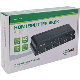 InLine HDMI Splitter/Verteiler, 4-fach, 4K2K@60Hz kompatibel