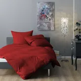 Lorena Mako-Satin Bettwäsche Venedig 240x220 cm + 2x 80x80 cm | burgund - rot