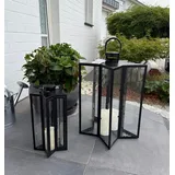 Mojawo Laternen Set Gartenlaterne Windlicht Metall Schwarz 2er Set Sternform H58/41cm
