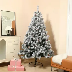SVITA künstlicher Weihnachtsbaum Schnee Deko Tannenbaum Kunstbaum PVC 180 cm