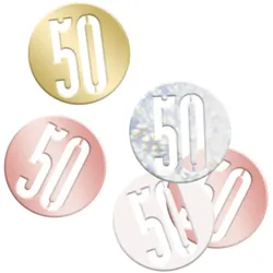 Konfetti roségold Zahl 50