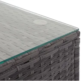 Mendler Poly-Rattan Garnitur HWC-F57, Balkon-/Garten-/Lounge-Set Sofa Sitzgruppe ~ grau, Kissen dunkelgrau ohne Deko-Kissen