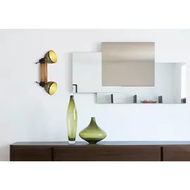 GLOBO Strahler Lenna Metall Schwarz Holz