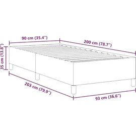 vidaXL Boxspringbett 90 x 200 cm Creme