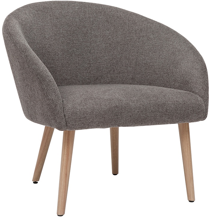Sessel im grauen Samtdesign mit hellen Holzfüßen OLIVIA