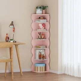 [en.casa] Kinderregal Vestnes 108 x 27 x 27 cm MDF rosa/weiß