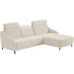 Ecksofa SIT & MORE "Blues L-Form", beige, B:271cm H:93cm T:191cm, 100% Polyester, Sofas, wahlweise mit Klapptisch und USB