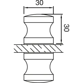 steelbase Duschtürknopf KN-K2AL, 30 x 30 mm, Aluminium verchromt poliert