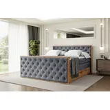 altdecor Boxspringbett 180 x 200 cm H3 Grau