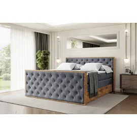 altdecor Boxspringbett 180 x 200 cm H3 Grau