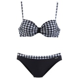 LASCANA Bügel-Bikini Damen schwarz-weiß Bikini-Sets, Ocean Blue im schwarz-weißen Karodruck, Gr. 36, Cup B,
