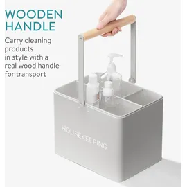 Navaris Aufbewahrungsbox Housekeeping 3 Fächer 3-tlg. grau