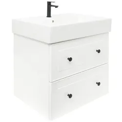 Naturel Forli Badezimmerschrank mit Waschbecken 60x45x46 cm weiß glanz FORLI60BIUSAT