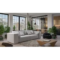 S-Style Möbel Big-Sofa Cork mit Schlaffunktion und Boxspringfederung, Lounge Sofa silberfarben