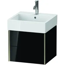 Duravit XViu Waschtisch-Unterschrank XV43330B140 48,4 x 39,7 x 45,4 cm, schwarz hochglanz, 2 Schubkästen, champagner matt