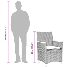 vidaXL Gartenstuhl 53 x 62 x 29,5 cm beige 2 St.