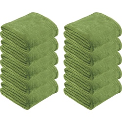 Wohndecke Fleece Wohndecke 10er-Pack „Amarillo“, REDBEST, Fleece Uni grün 150 cm x 200 cm