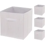 MCW 4er-Set Faltbox MCW-C21, Korb Aufbewahrungskorb Ordnungsbox Sortierbox Aufbewahrungsbox, Bambus 32x32x32cm ~ weiß
