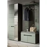inn.furn Cooper Garderobe Set 160 x 190 x 37 cm Salbei/Grün/Grau