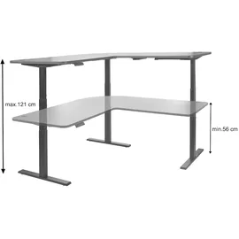 Mendler Eckschreibtisch HWC-D40 Schwarz