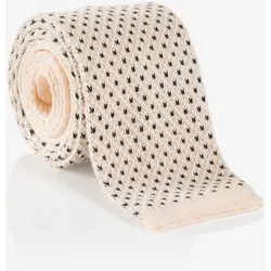 Krawatte CINQUE, Damen, beige hahnentritt, Strick, Baumwolle, Hahnentrittmuster, modisch, Krawatten, mit feinem Hahnentrittstrickmuster