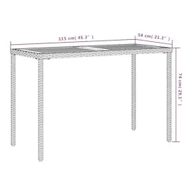 vidaXL Gartentisch mit Akazienholz-Platte 115x54x74 cm Poly Rattan