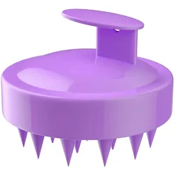 Intirilife Kopfhaut Massagebürste aus Silikon für Nass und Trocken in Lila - 8 x 7 cm Kopfmassage Kopfhautbürste