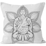 CEVAN Leinen Kissenbezüge Kinder Kissenhülle Klein Buddha Kissenbezüge Couchkissen Kissenbezug Yogakissen Kissenbezüge Sofa Dekor 50x50cm,1Pcs