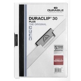 Durable Klemm-Mappe Duraclip 30 Plus, Hartfolie, bis 30 Blatt A4, weiß, 221302