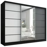 A&J MöbelLand Schwebetürenschrank Aurelia 2 200 x 0 x 0 cm Schwarz