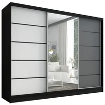 A&J MöbelLand Schwebetürenschrank Aurelia 2 200 x 0 x 0 cm Schwarz